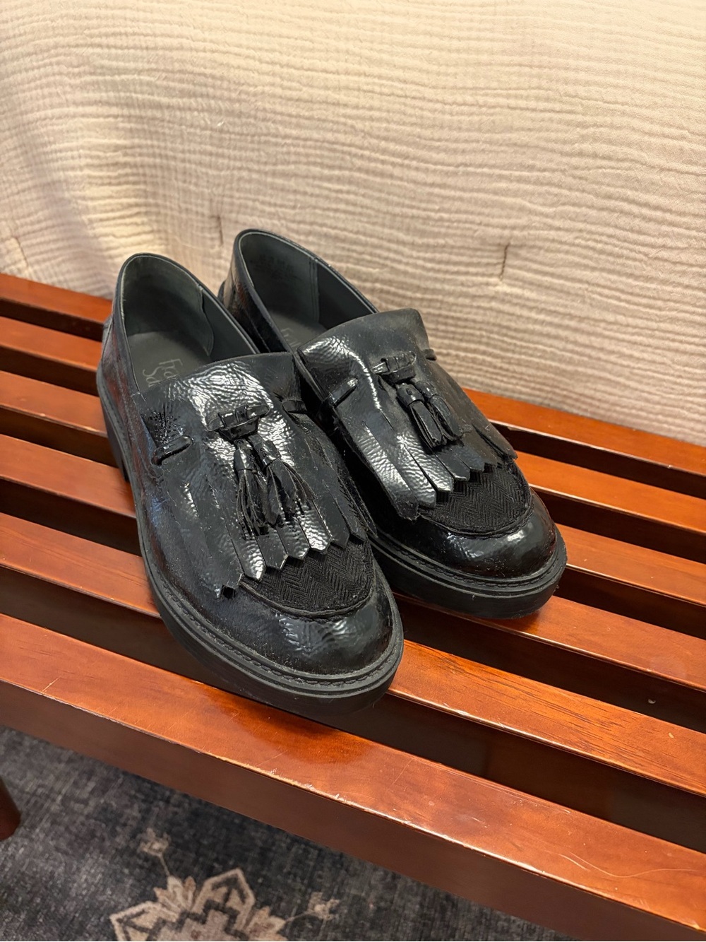 Franco Sarto Patent Leather Chunky Loafers - Size 8